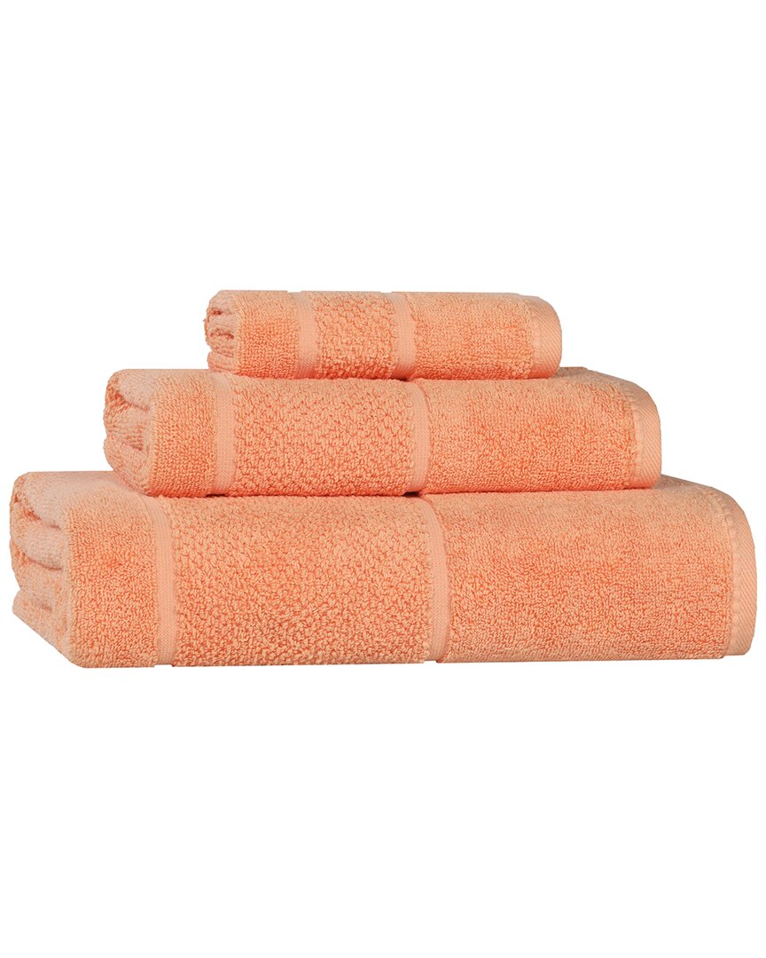 Superior Mile Smart Twist Cotton Medium Weight Solid Broad Border 3pc Towel Set