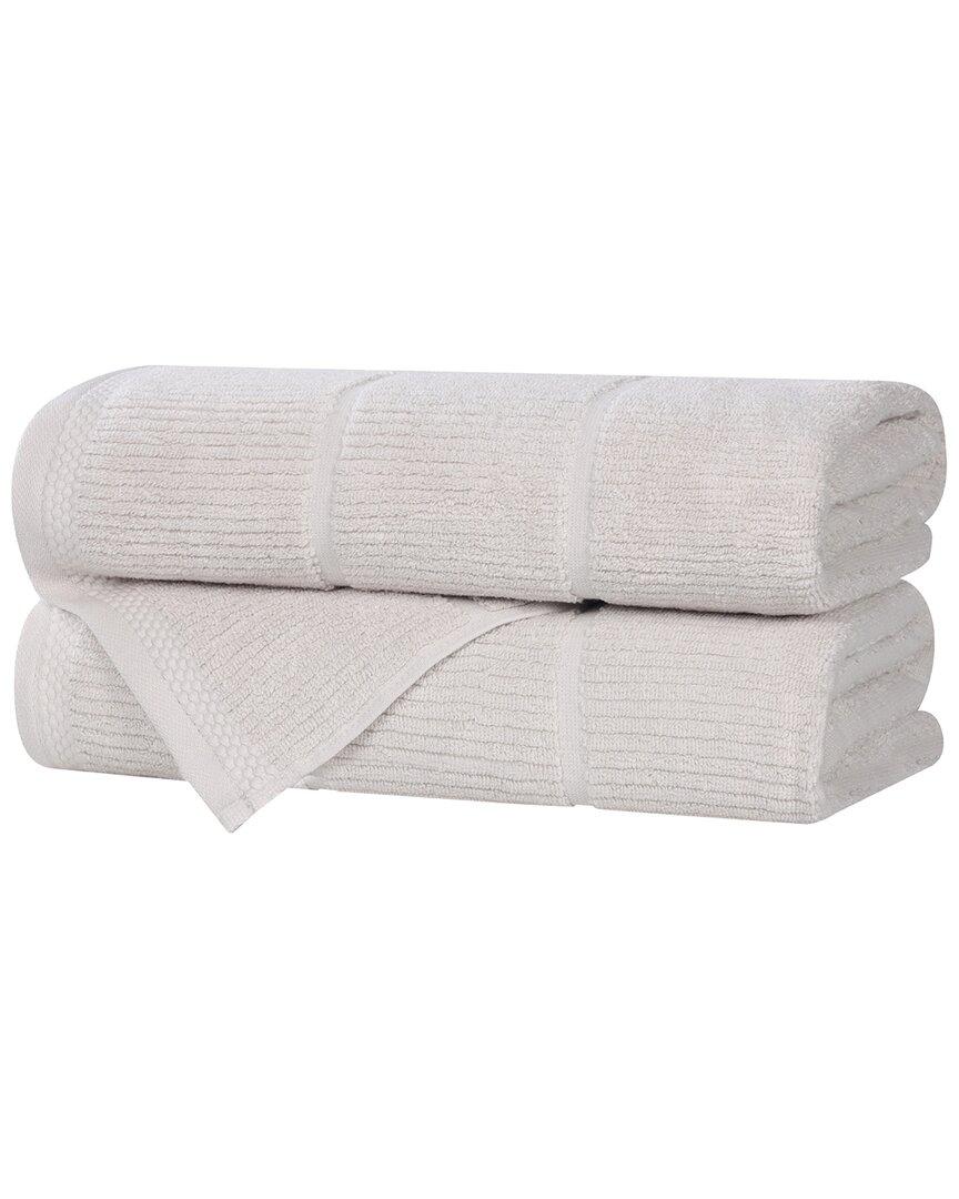 Superior Set Of 2 Milo Smart Twist Cotton Medium Weight Solid Ribbed Bath Towels
