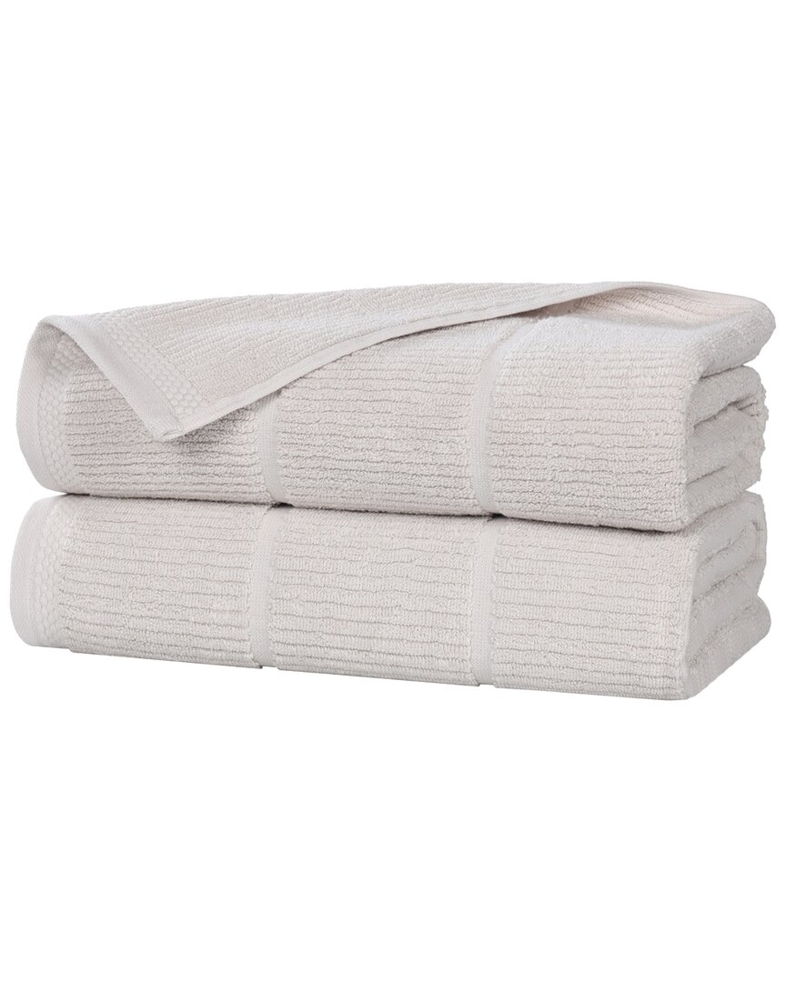 Superior Set Of 2 Milo Smart Twist Cotton Medium Weight Solid Ribbed Bath  Sheets