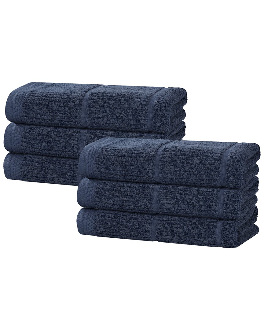 Superior Set Of 6 Milo Smart Twist Cotton Medium Weight Solid Hand Towels