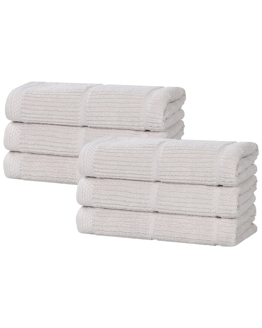 Superior Set Of 6 Milo Smart Twist Cotton Medium Weight Solid Hand Towels