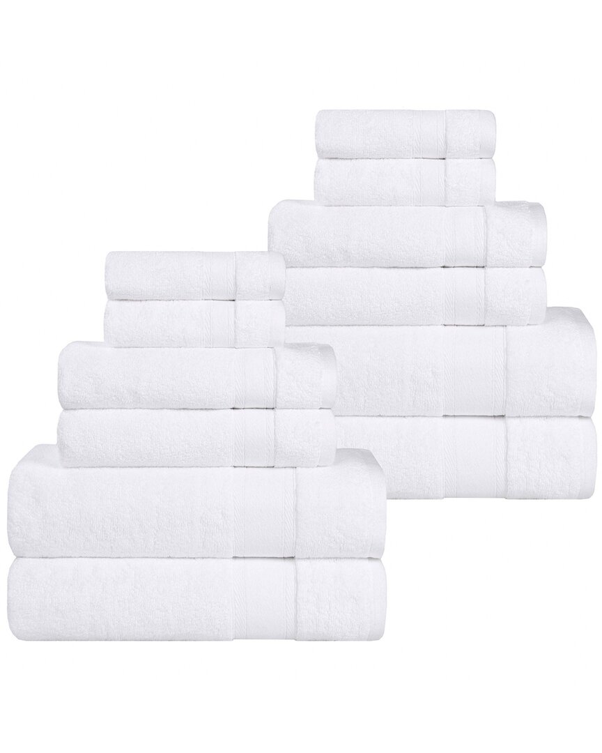 Superior Belmont Zero Twist Cotton Medium Weight Soft Absorbent 12pc Towel Set