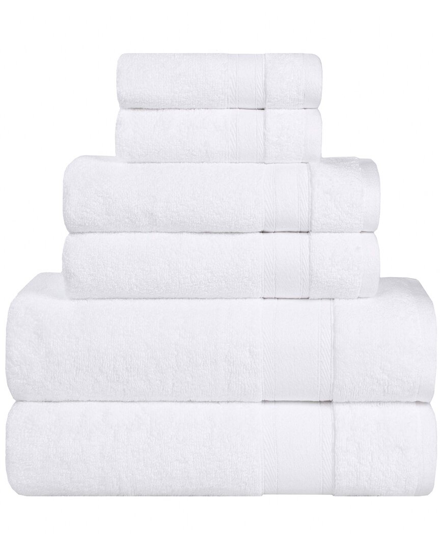 Superior Belmont Zero Twist Cotton Medium Weight Soft Absorbent 6pc Towel Set