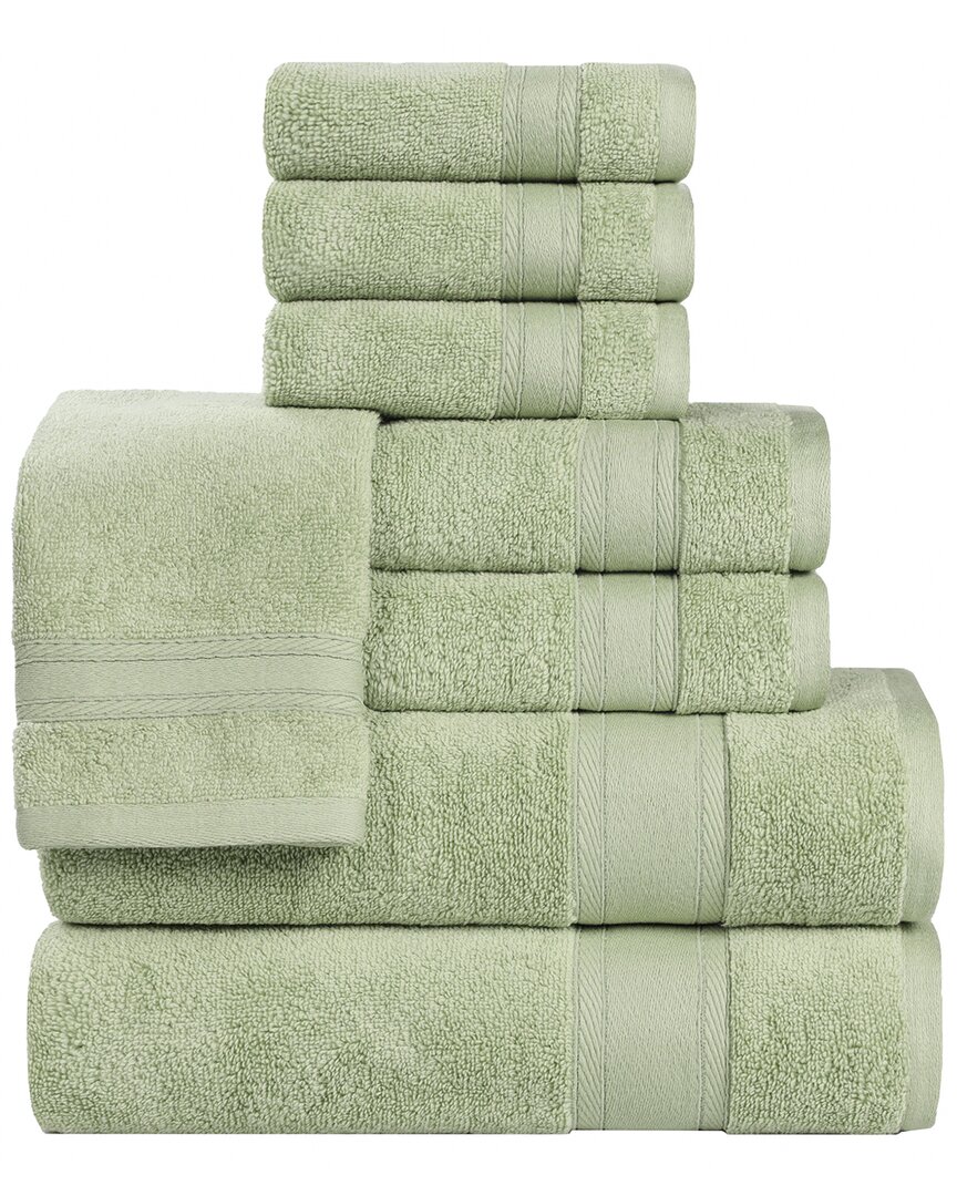 Superior Belmont Zero Twist Cotton Medium Weight Soft Absorbent 8pc Towel Set