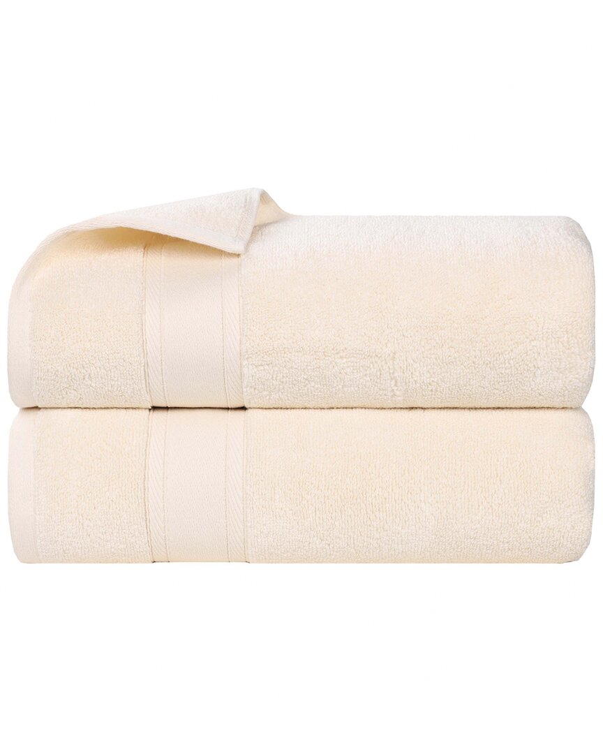 Superior Set Of 2 Belmont Zero Twist Cotton Medium Weight Soft Absorbent Bath Towels