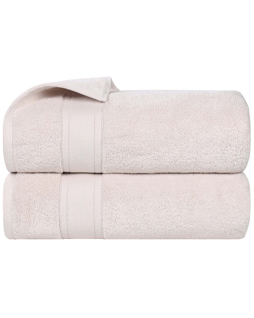 Superior Set Of 2 Belmont Zero Twist Cotton Medium Weight Soft Absorbent Bath Towels