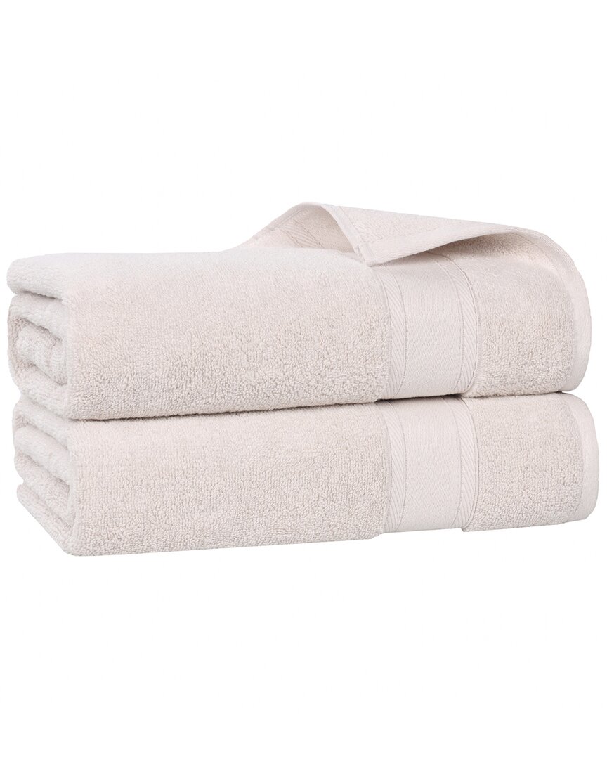 Superior Set Of 2 Belmont Zero Twist Cotton Medium Weight Soft Absorbent Bath Sheets