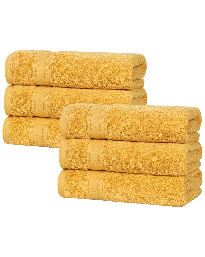 Superior Set Of 6 Belmont Zero Twist Cotton Medium Weight Absorbent Hand Towels