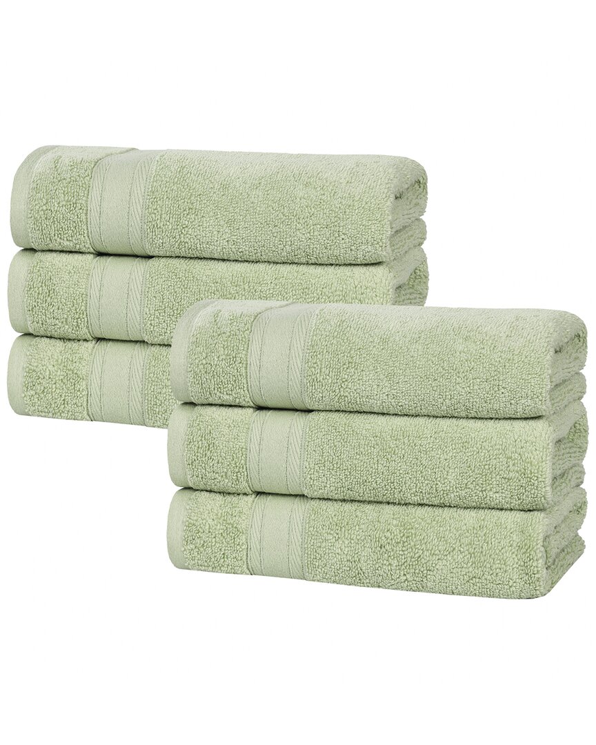 Superior Set Of 6 Belmont Zero Twist Cotton Medium Weight Absorbent Hand Towels