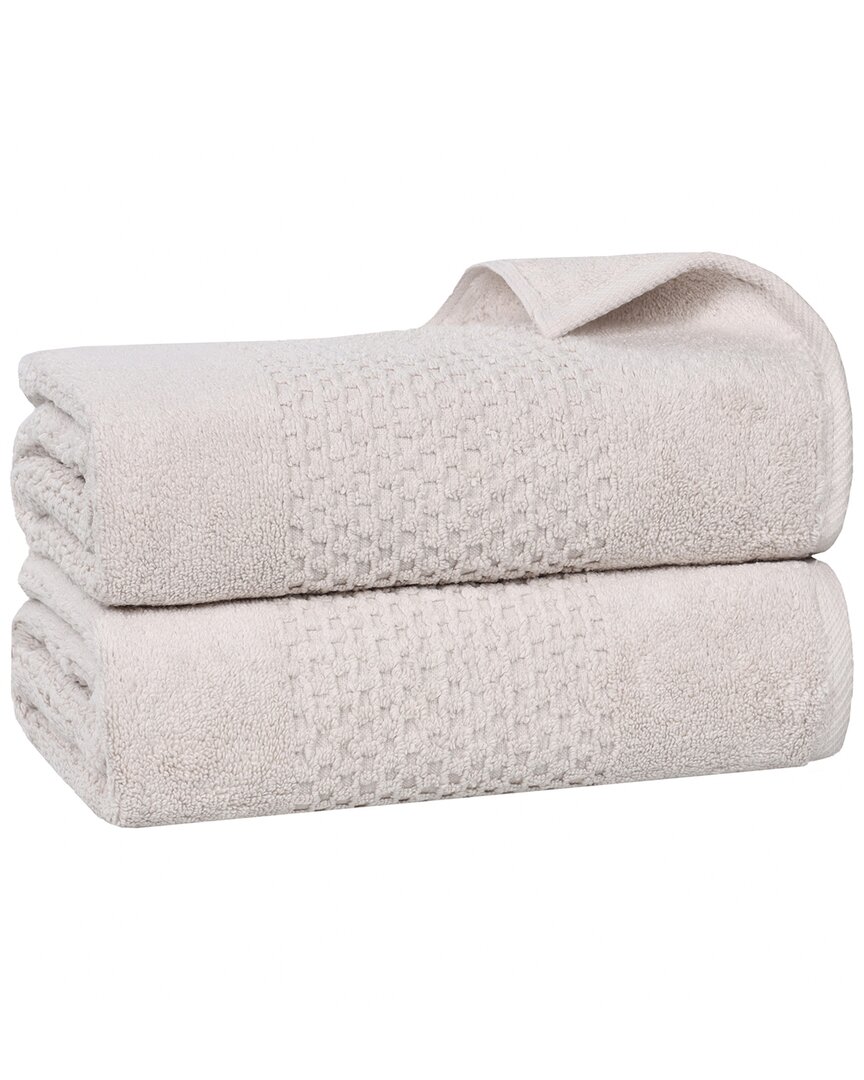 SUPERIOR SUPERIOR SET OF 2 PLAYA ZERO TWIST COTTON MEDIUM WEIGHT SOLID WAFFLE TEXTURED BATH SHEETS