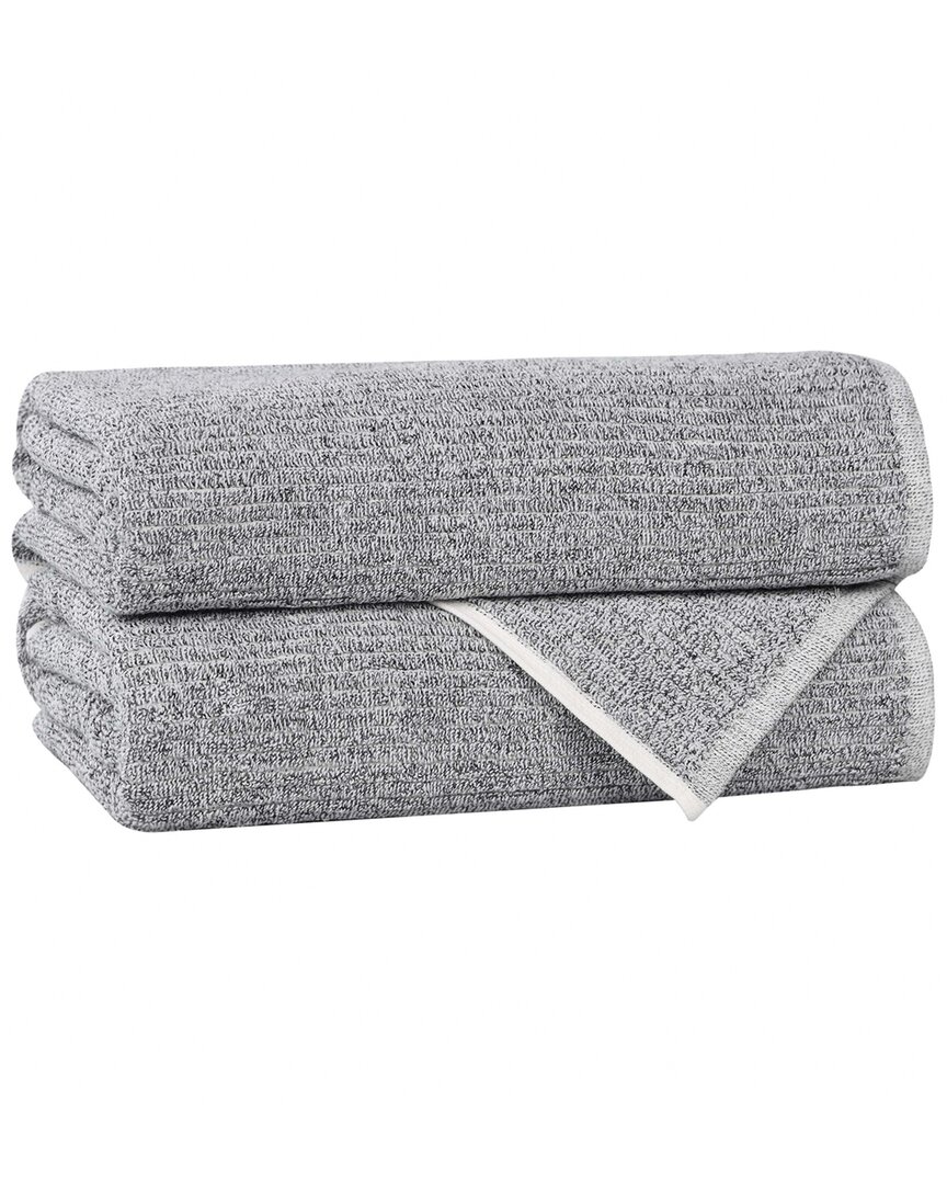 Superior Set Of 2 Amelia Medium Weight Diagonal Stripes Bath Towels
