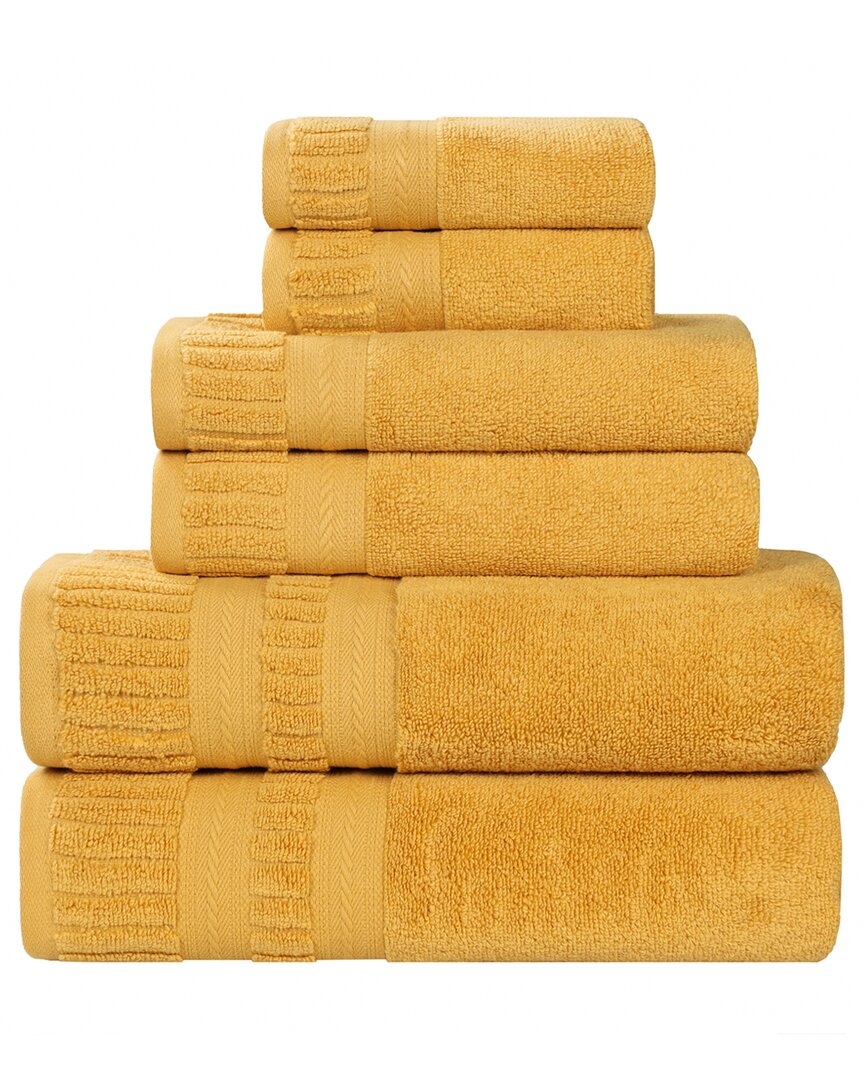 Superior Venice Zero Twist Cotton Medium Weight Soft Absorbent 6pc Towel Set