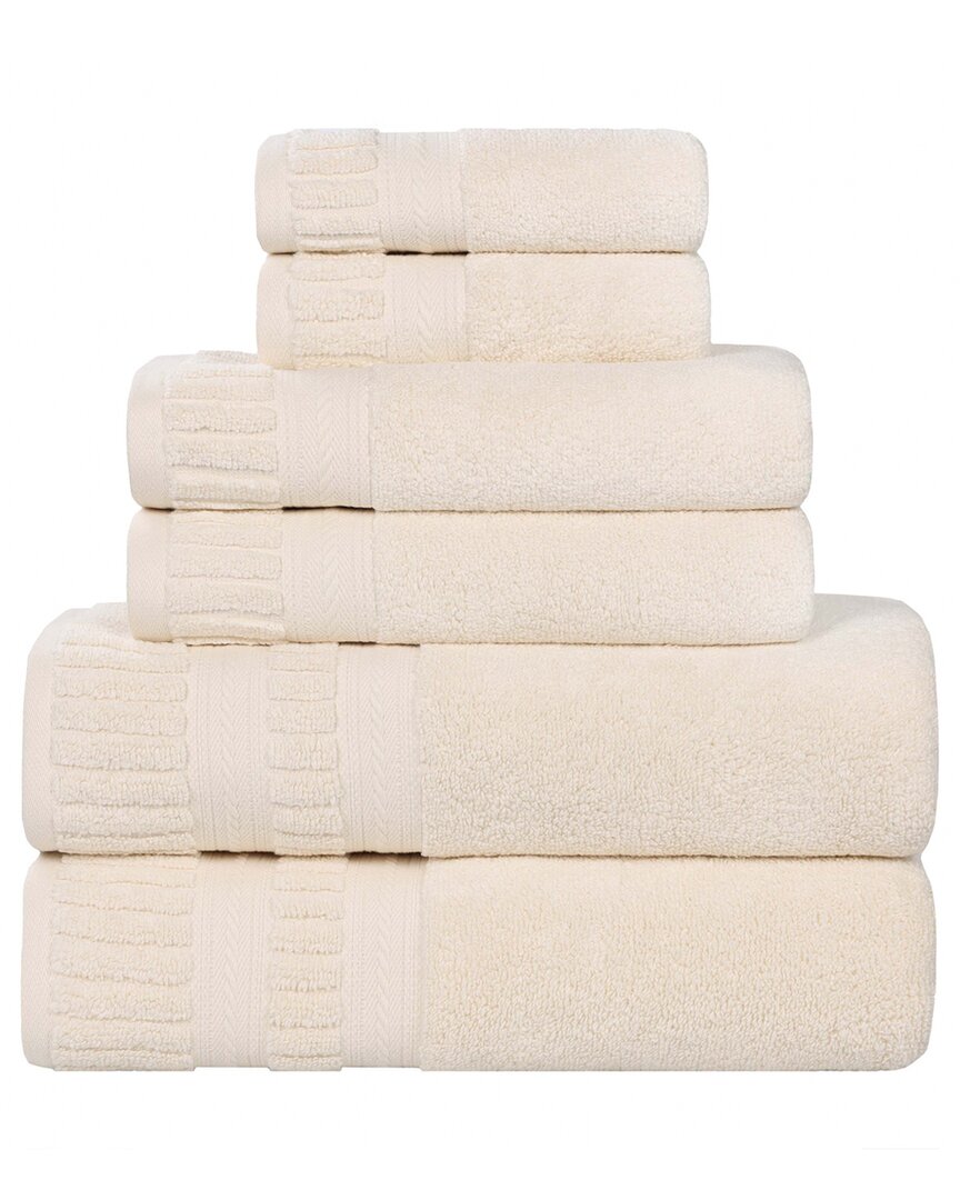 Superior Venice Zero Twist Cotton Medium Weight Soft Absorbent 6pc Towel Set