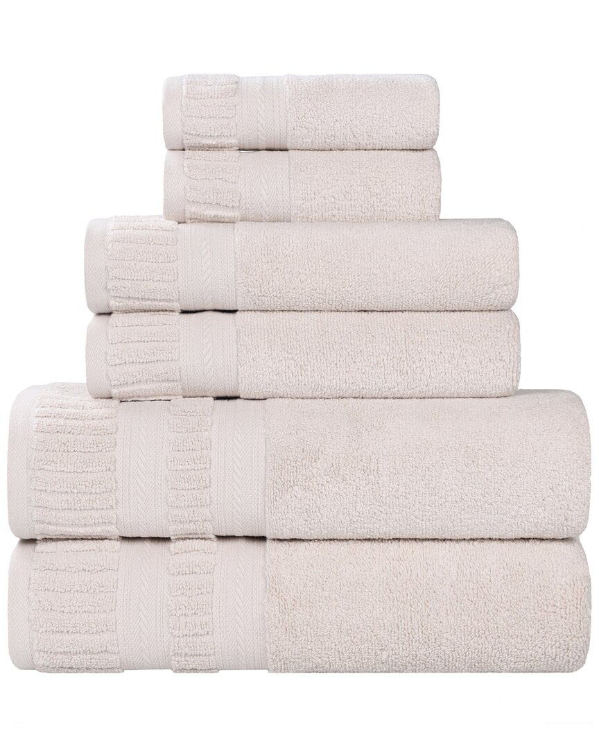 Superior Venice Zero Twist Cotton Medium Weight Soft Absorbent 6pc Towel Set