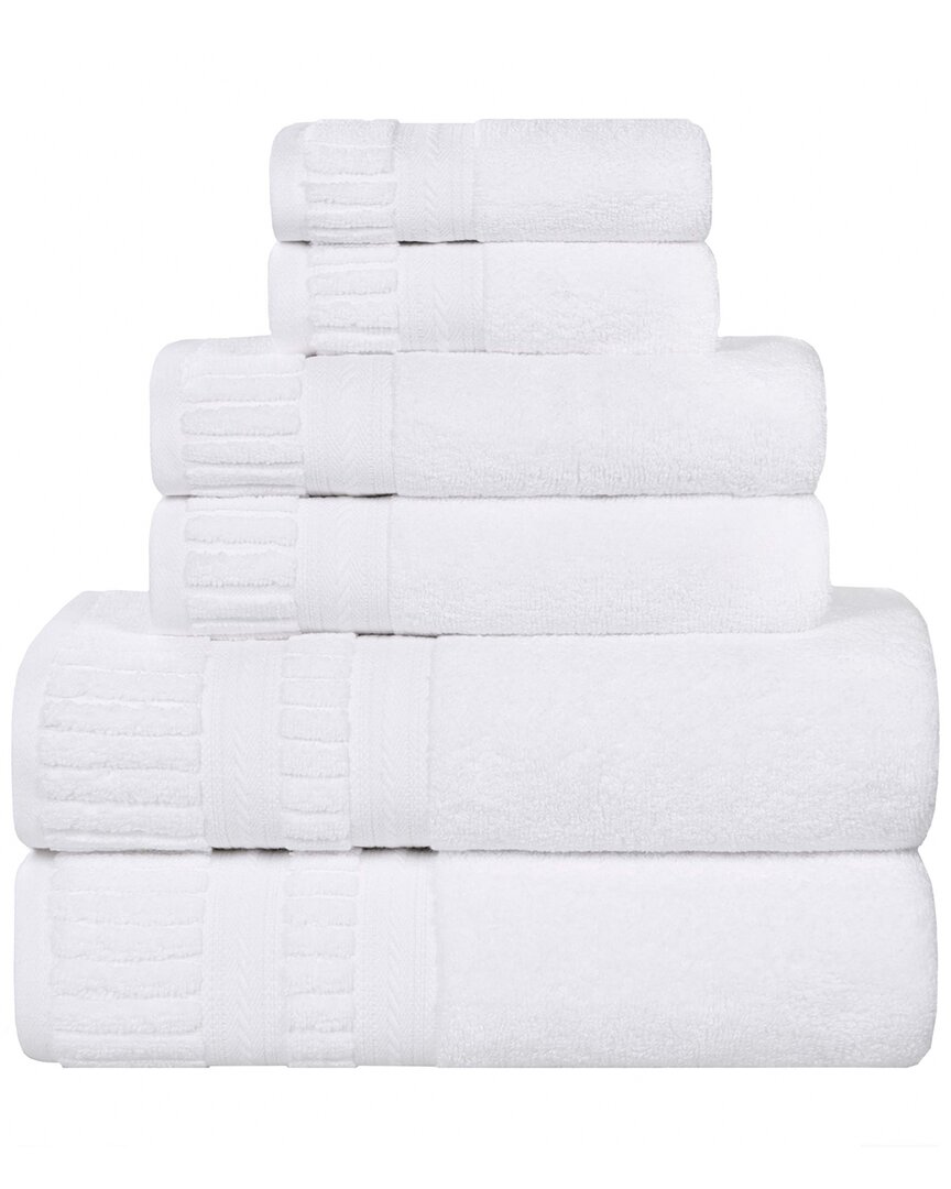 Superior Venice Zero Twist Cotton Medium Weight Soft Absorbent 6pc Towel Set