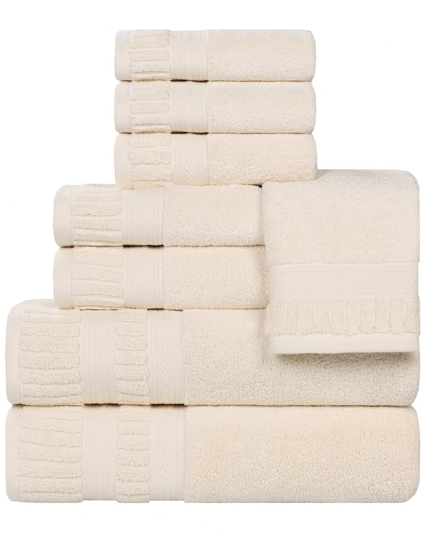 Superior Venice Zero Twist Cotton Medium Weight Soft Absorbent 8pc Towel Set