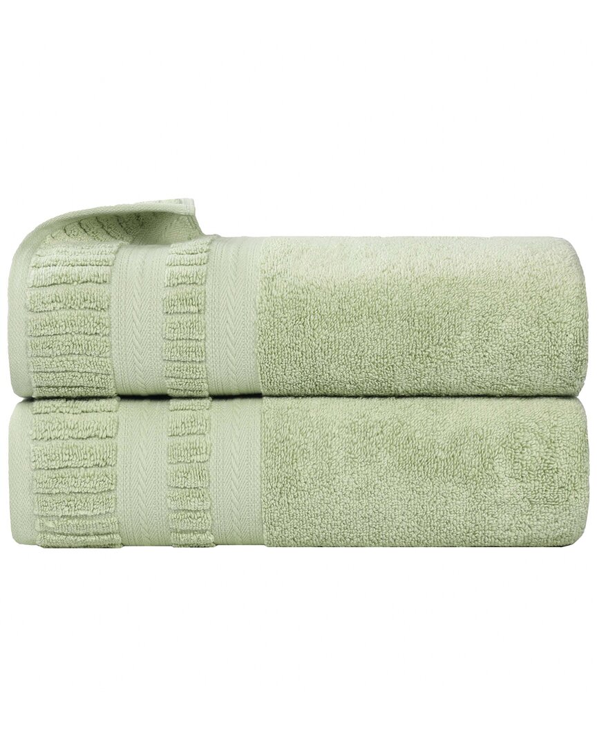 Superior Set Of 2 Venice Zero Twist Cotton Medium Weight Soft Absorbent Bath Towels