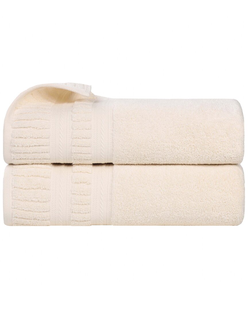 Superior Set Of 2 Venice Zero Twist Cotton Medium Weight Soft Absorbent Bath Towels