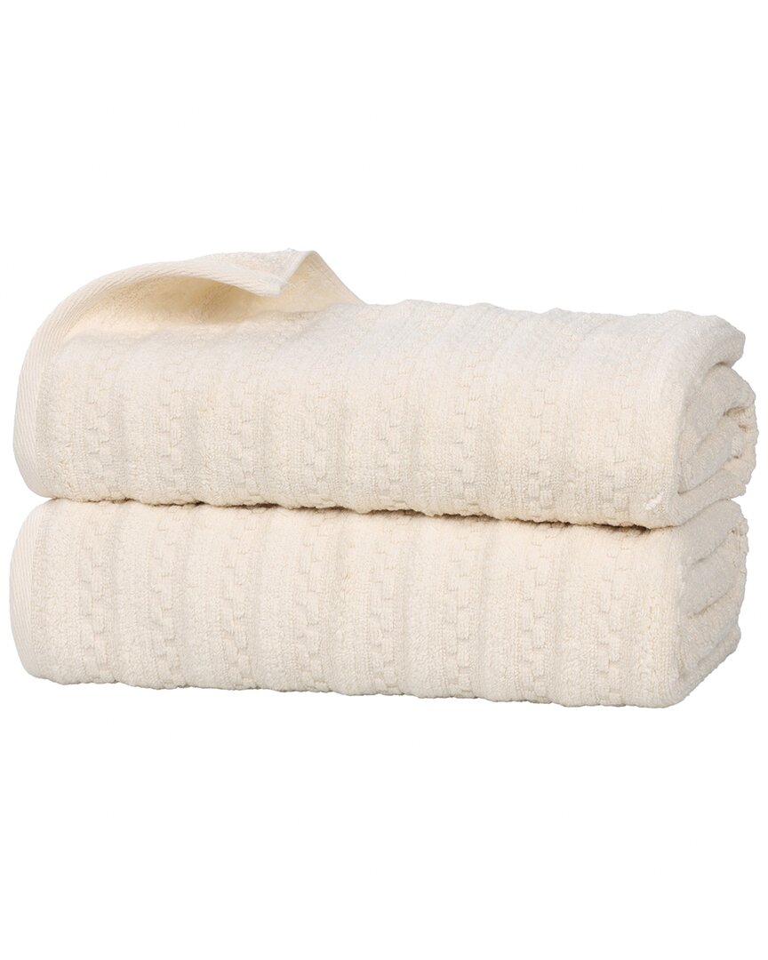 Superior Set Of 2 Zuma Zero Twist Cotton Medium Weight Soft Absorbent Bath Sheets