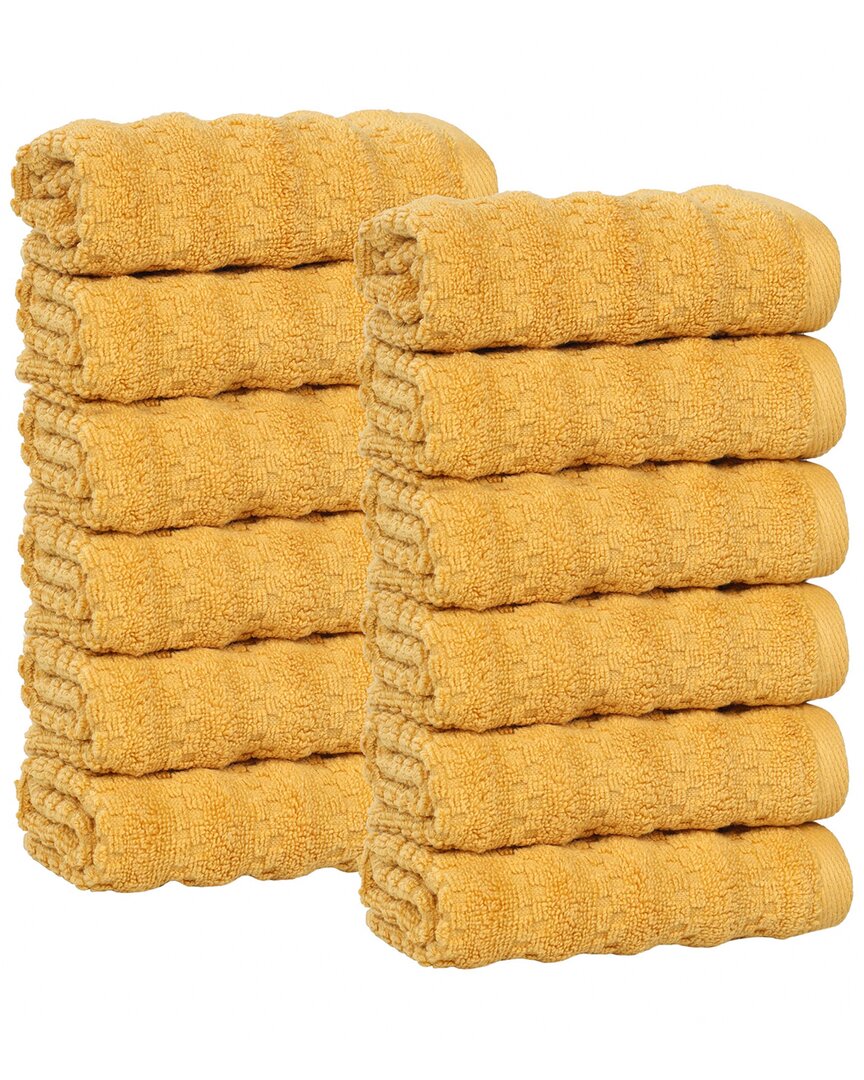 Superior Set Of 12 Zuma Zero Twist Cotton Medium Weight Washcloths