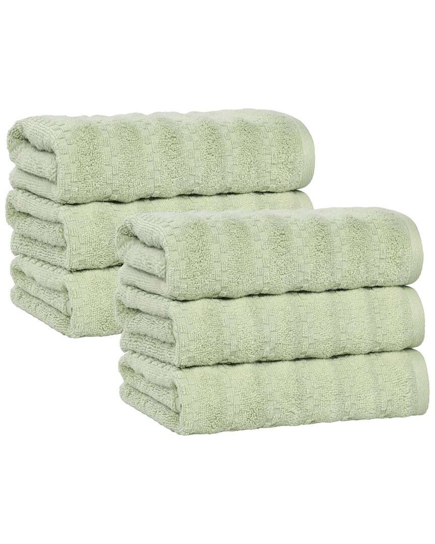 Superior Set Of 6 Zuma Zero Twist Cotton Medium Weight Absorbent Hand Towels