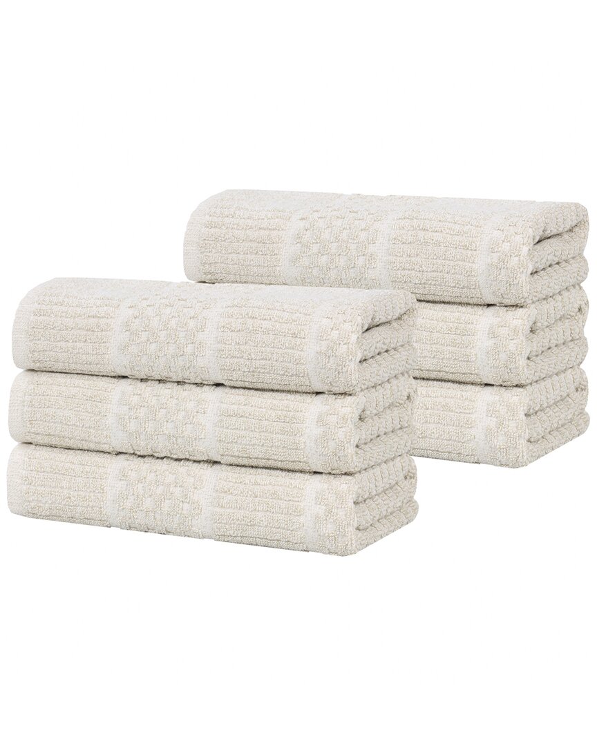 Superior Set Of 6 Naples Medium Weight Solid Hand Towels
