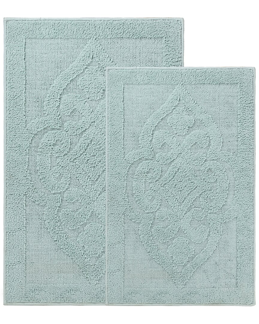 Superior Set Of 2 Medium Myra Medallion Washable Bath Rugs
