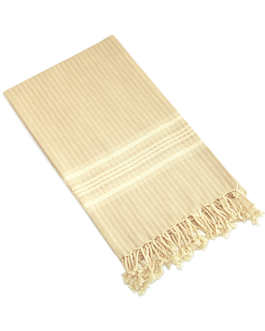 Linum Home Textiles Luxe Herringbone Pestemal Beach Towel In Beige