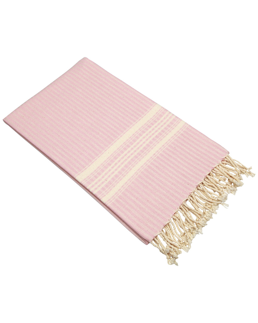 Linum Home Textiles Luxe Herringbone Pestemal Beach Towel In Pink