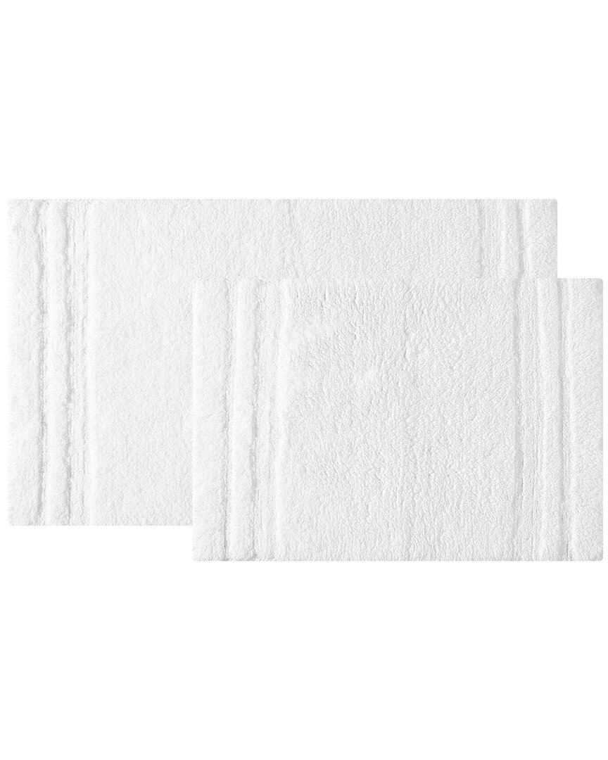 Vera Wang Eden Solid Tufted Bath Rug Set In White