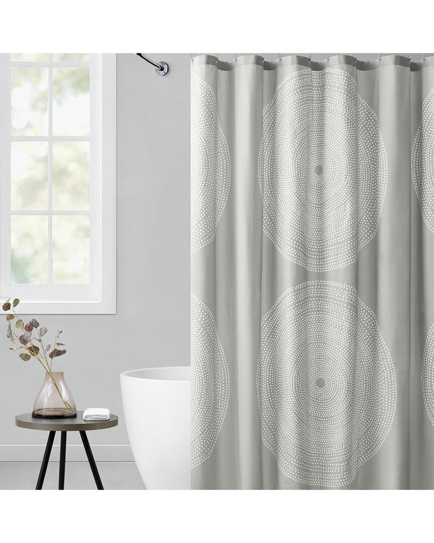 Marimekko Fokus Cotton Twill Shower Curtain In Grey