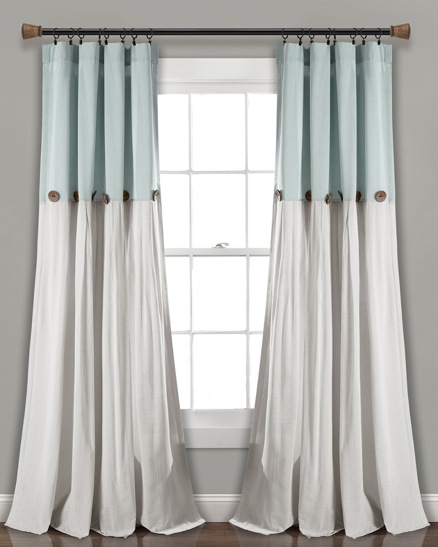 Triangle Home Linen Button Window Curtain Panel