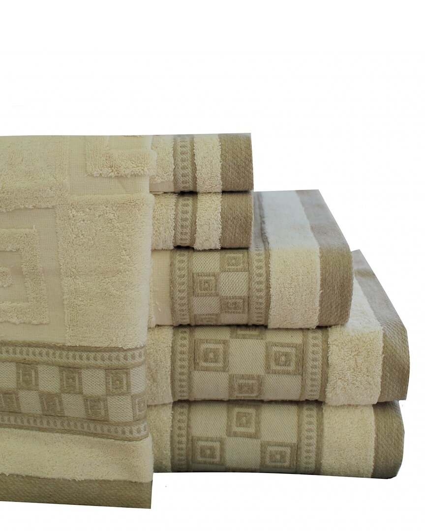 Belle Epoque Ecru Squares 6pc Towel Set