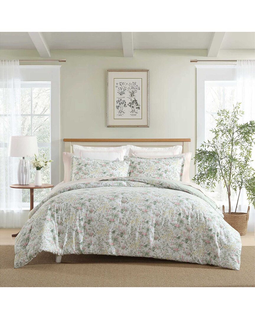 Laura Ashley 180 Thread Count Bramble Floral Cotton Comforter Set
