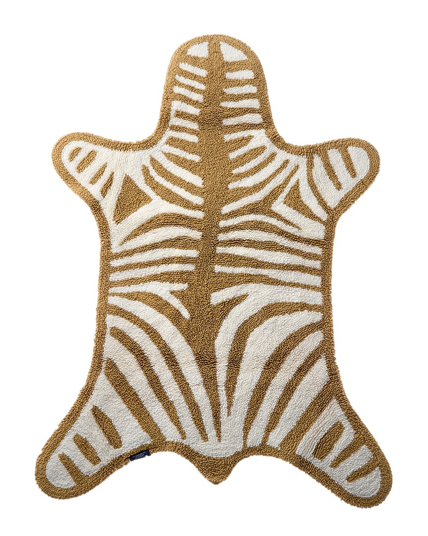 Jonathan Adler Camel Zebra Reversible Bathmat In Camel