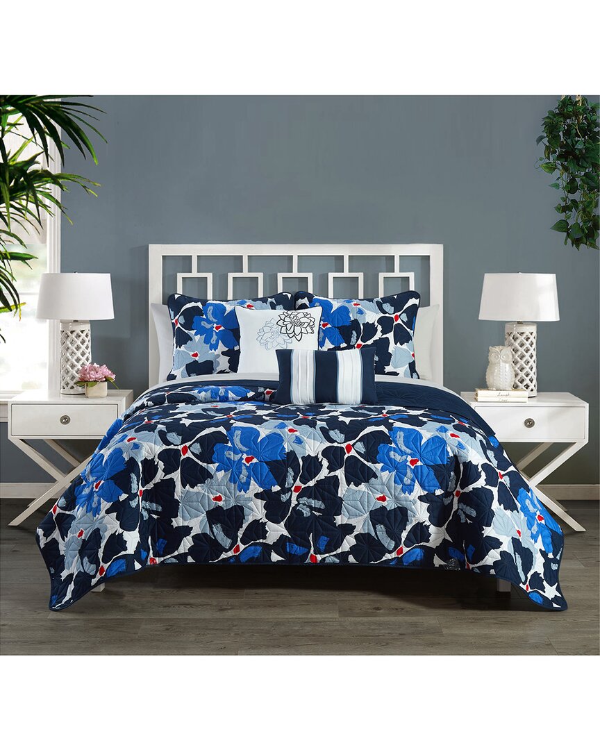 Chic Home Antonia Quilt Set In Blue