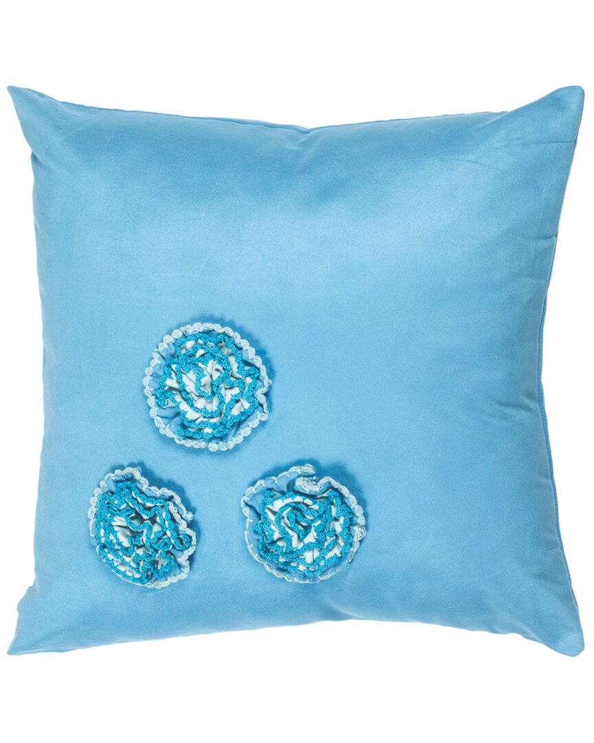 Ninetysix Set Of 2 Minerve Flowers Design Throw Pillow In Blue