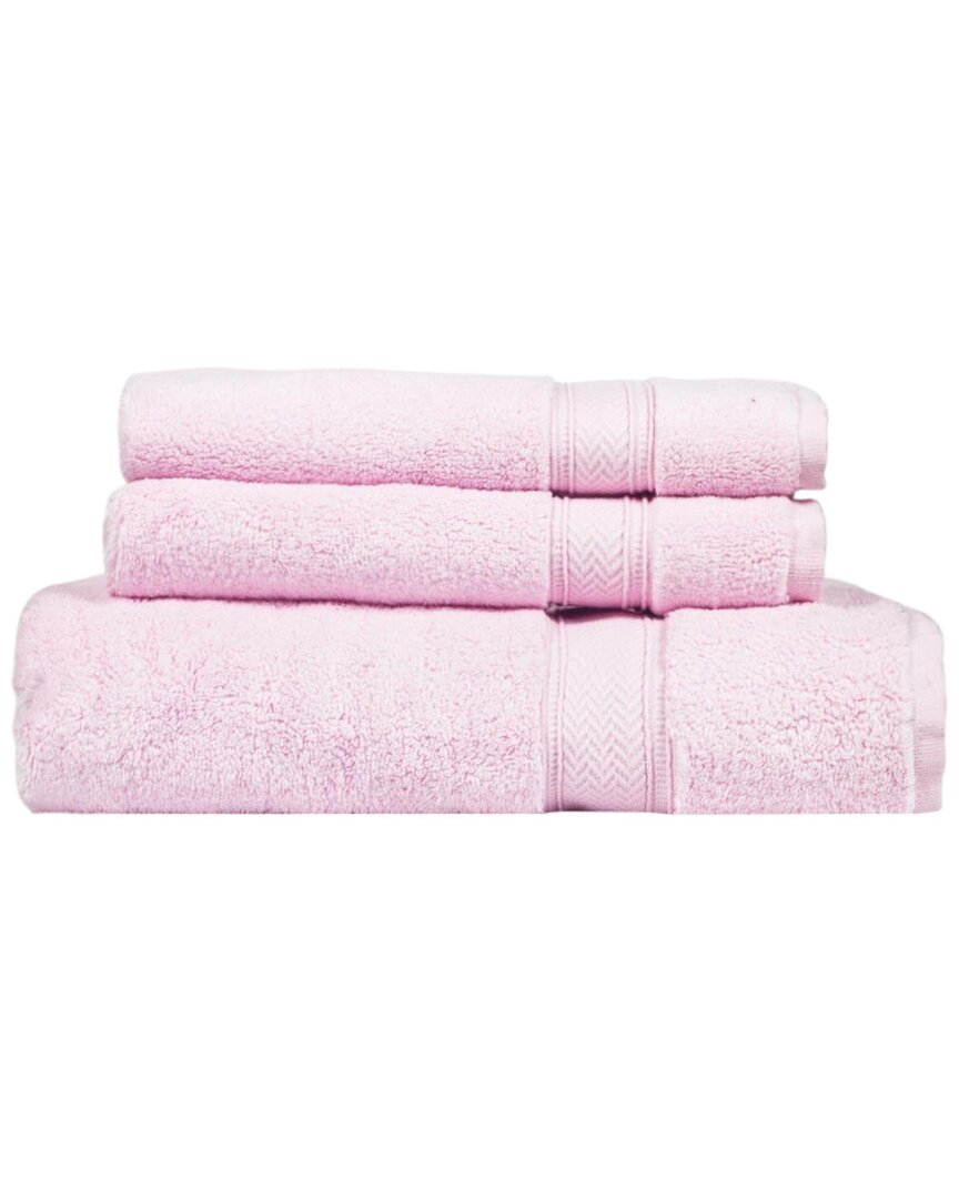 Ninetysix Zero Twist 3pc Towel Set In Pink
