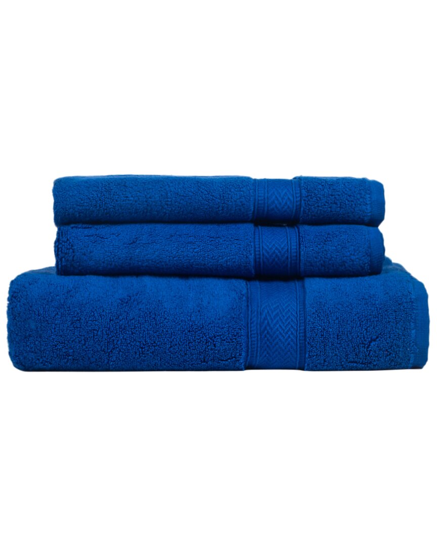 Ninetysix Zero Twist Cobalt 3pc Towel Set In Blue
