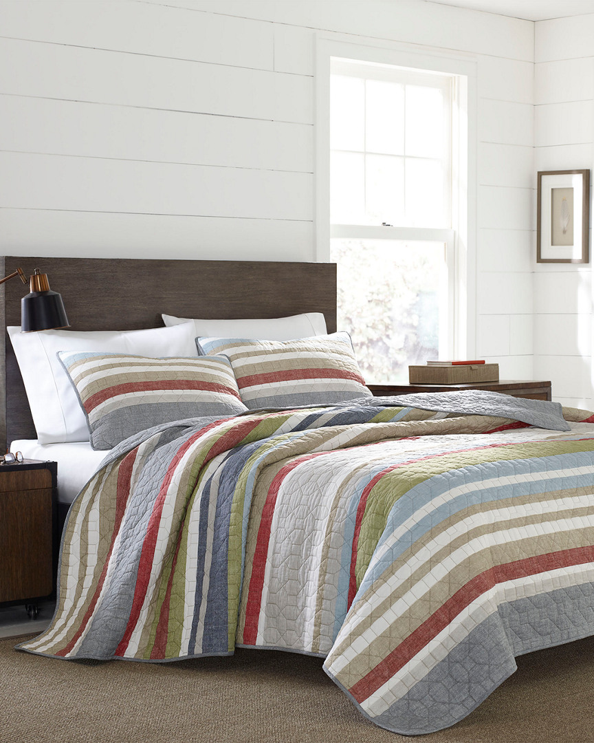 Shop Eddie Bauer Salmon Ladder Stripe Quilt Set