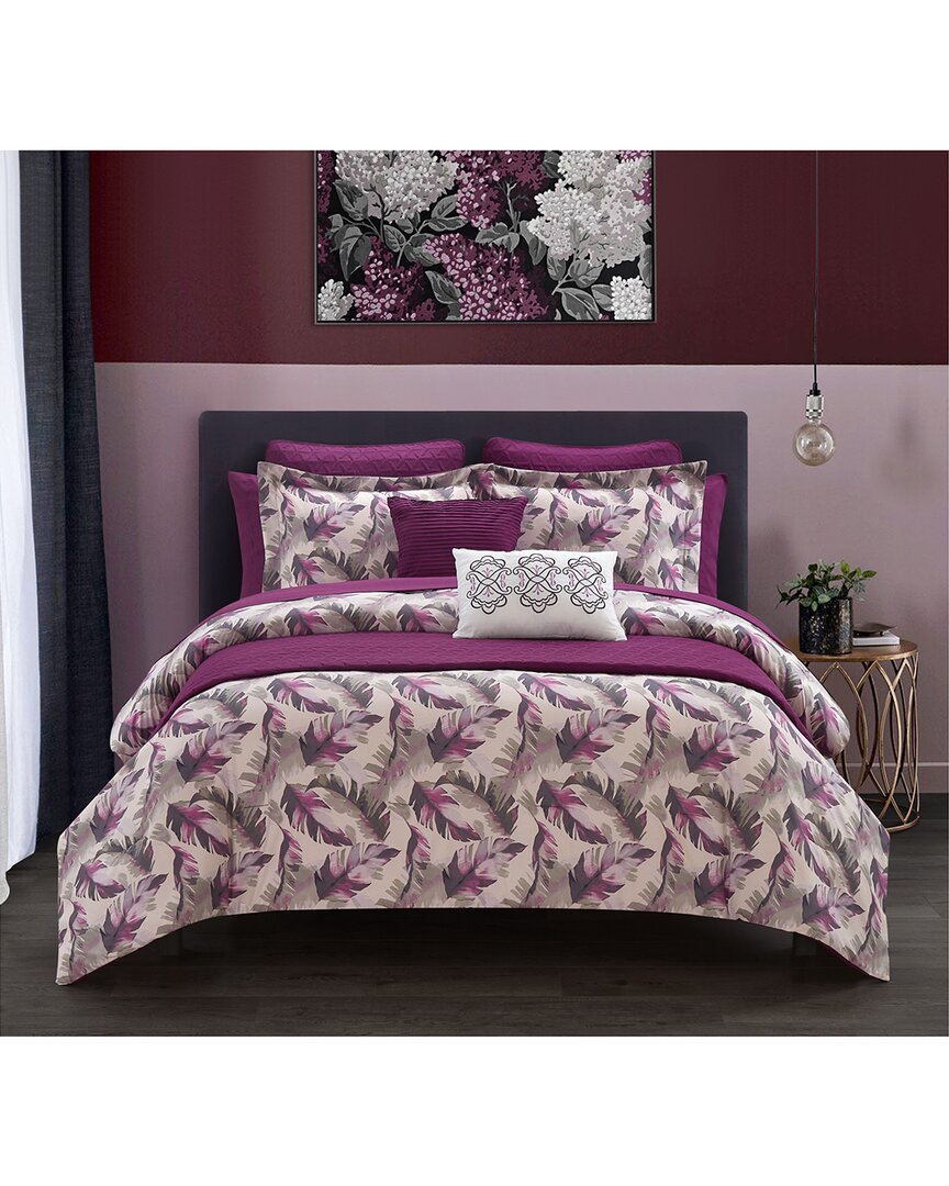Shop Chic Home Kallie Comforter Set In Purple