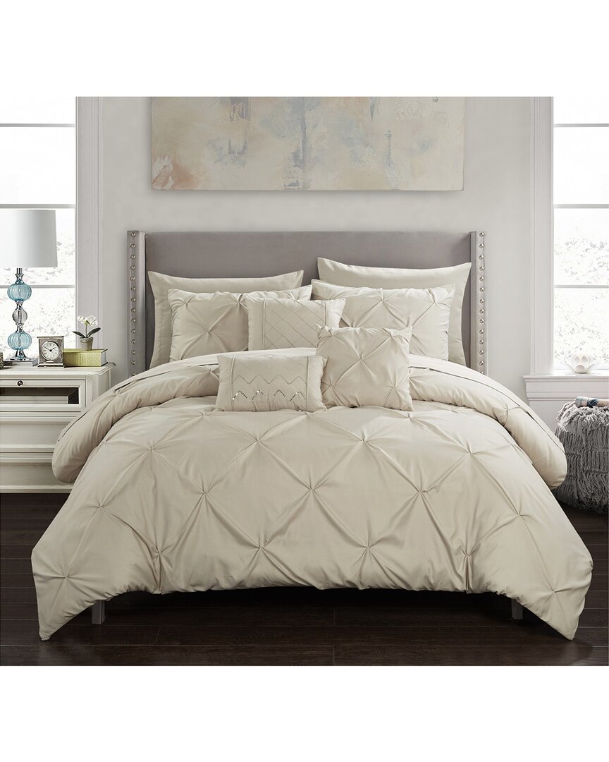 Chic Home Salvatore Bed In A Bag Comforter Set In Taupe