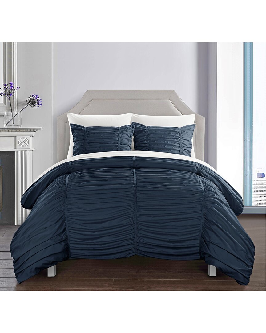 Chic Home Kleia Comforter Set In Navy