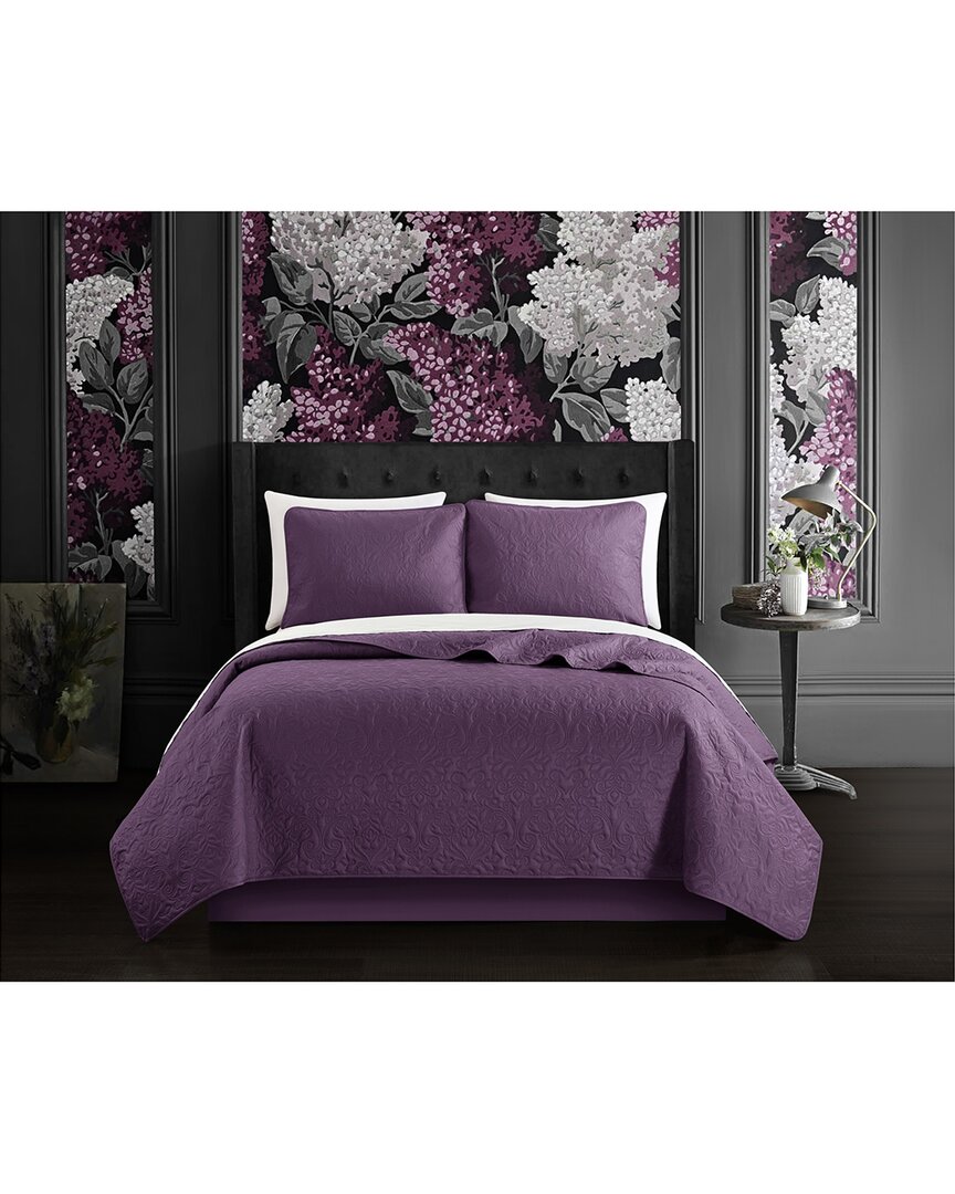 Shop Chic Home Milli Quilt Set In Purple