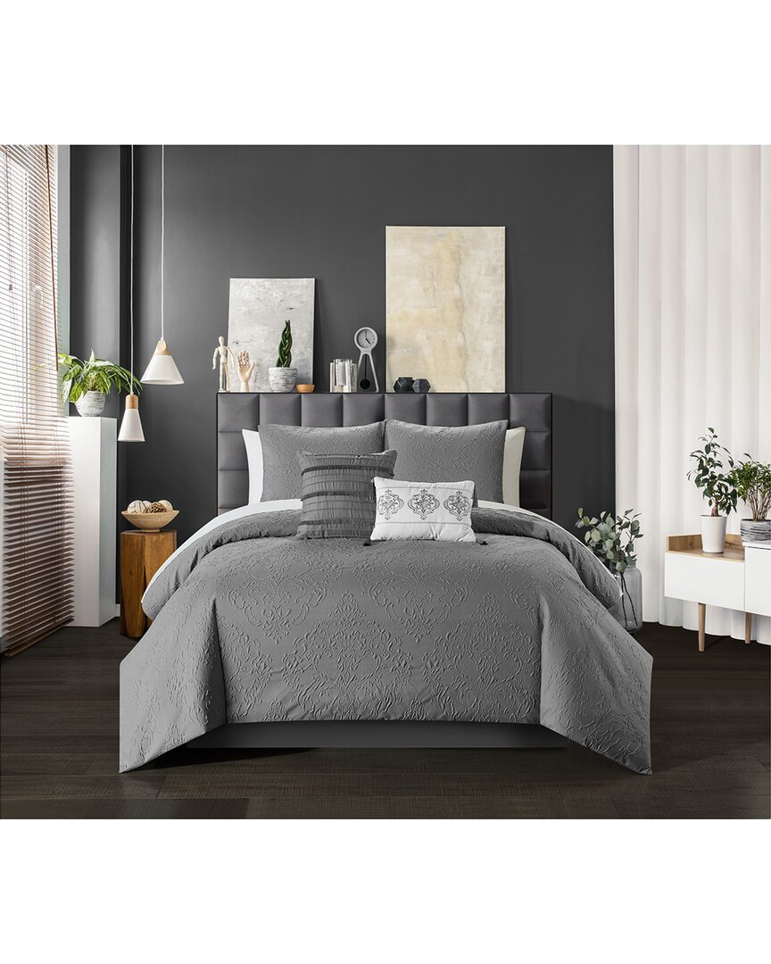 Shop Chic Home Magna Comforter Set In Grey