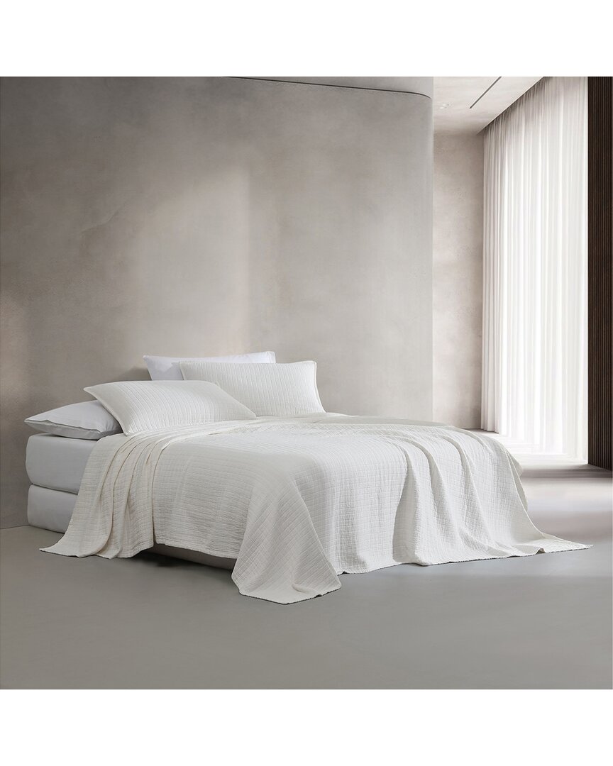 Calvin Klein Essential Garment Washed Cotton Jacquard Coverlet