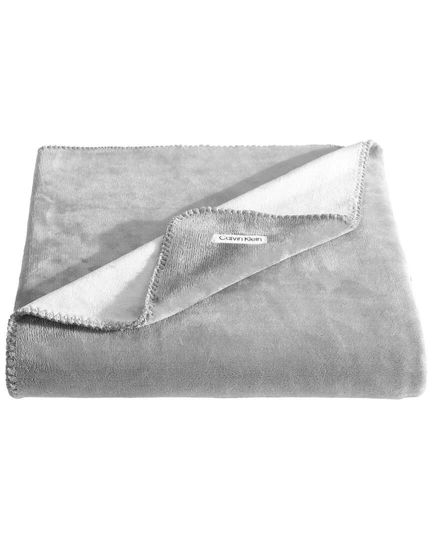 Calvin Klein Modern Reversible Solid Throw Blanket