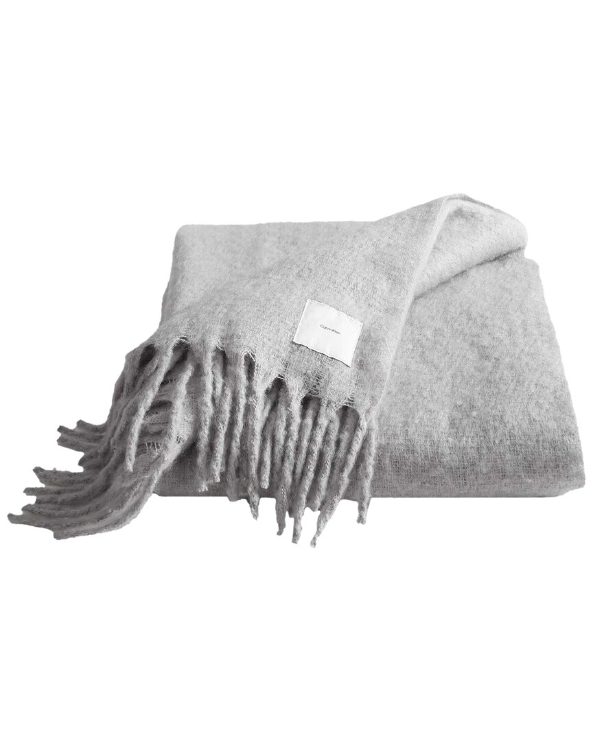 Calvin Klein Mohair Solid Reversible Throw Blanket