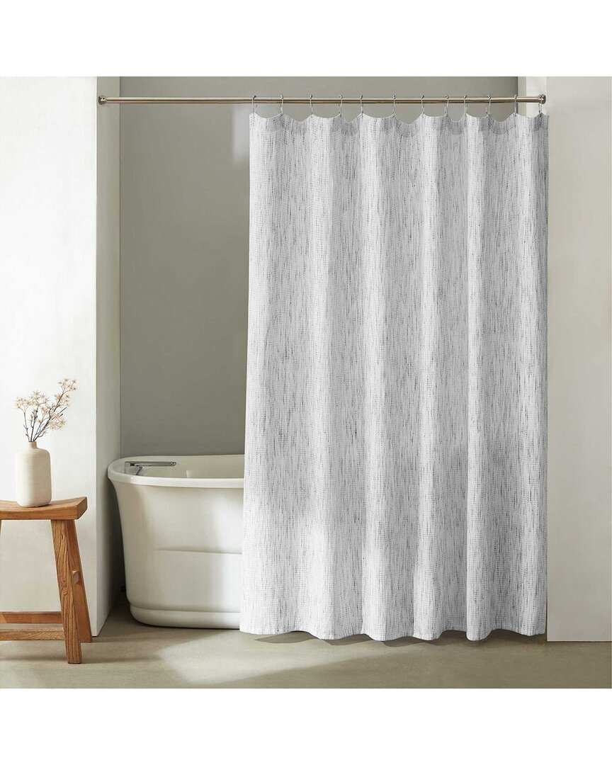 Calvin Klein Speckled Waffle Cotton Blend Shower Curtain