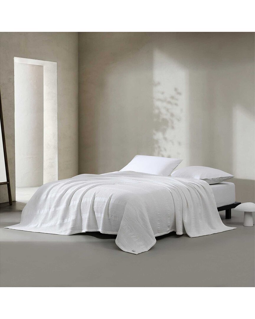 Calvin Klein Waffle Stripe Cotton Blanket